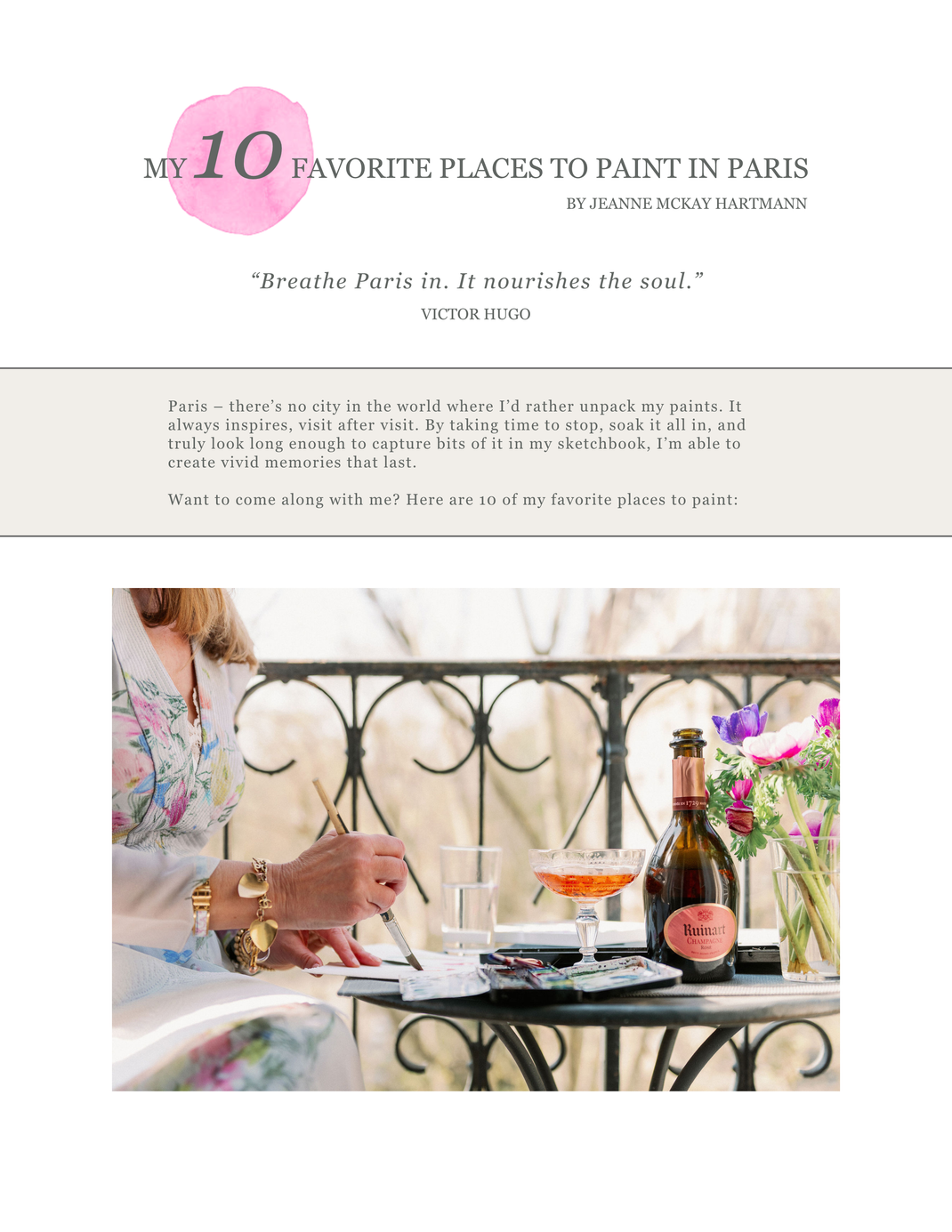 Get My 10 Favorite Places To Paint In Paris Jeanne Mckay Hartmann