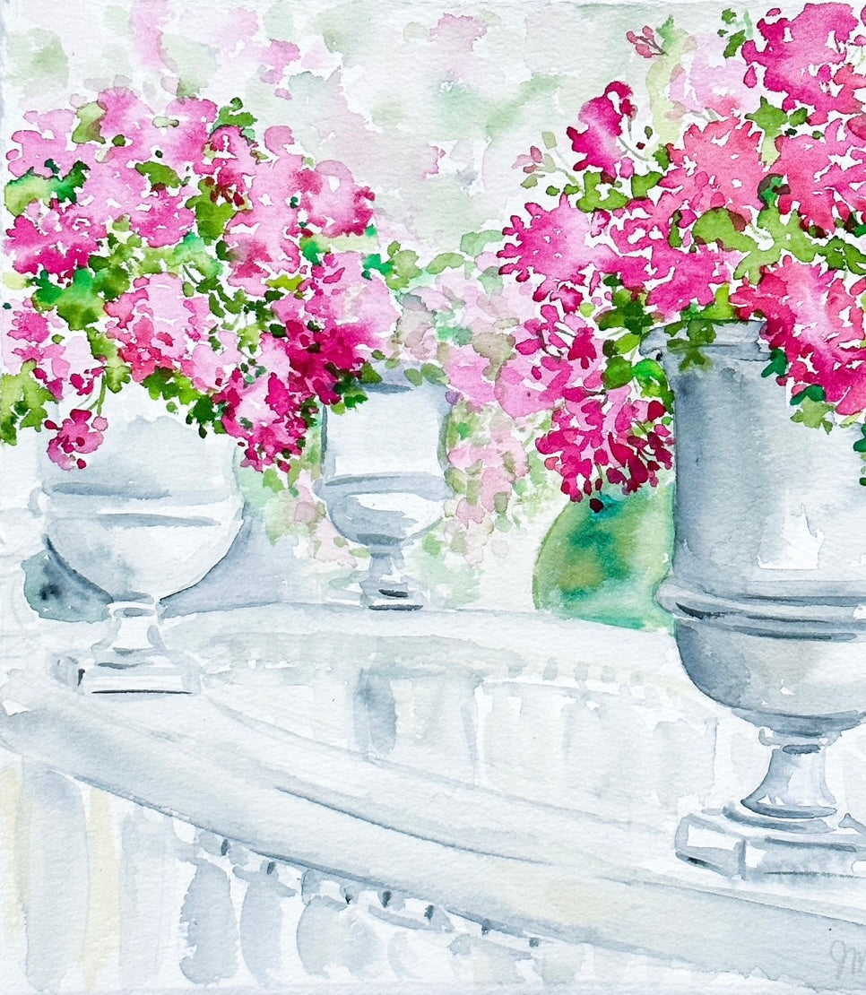 Pink Garden Urns, Summer