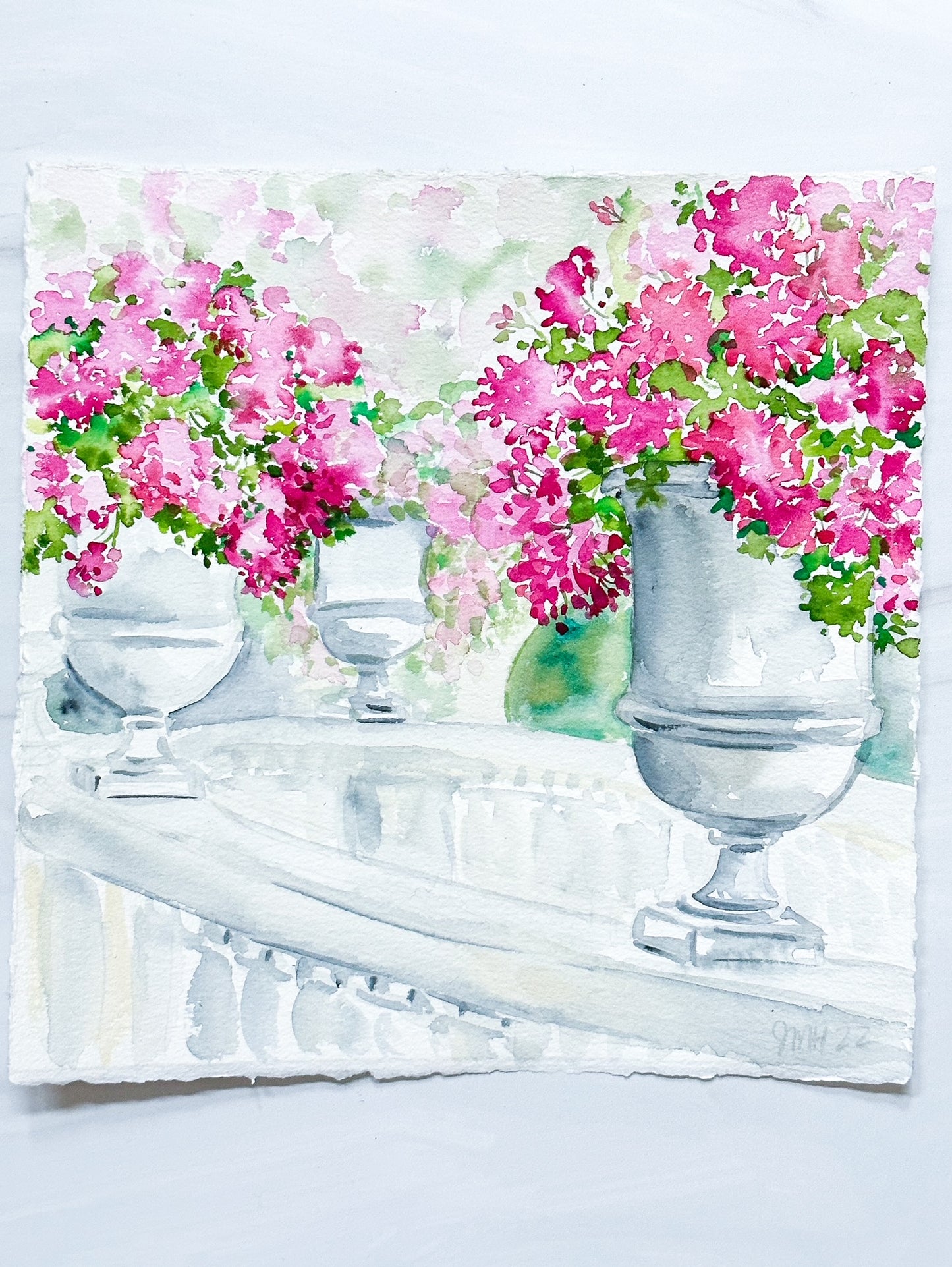 Pink Garden Urns, Summer